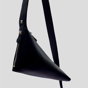 Very special & unique shape small Courreges , wristlet, shoulder crossbody bag .